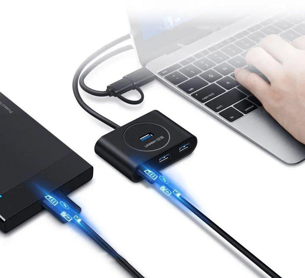 Хаб адаптер перехідник UGREEN USB 3.0 Hub 0.5m (Black) UGR-20290 Одеса - фото 3