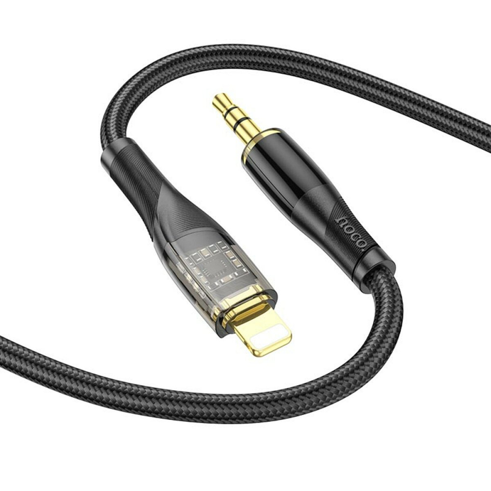 Аудiокабель HOCO UPA25 Transparent Discovery Edition Digital audio conversion cable iP Black Киев - изображение 3