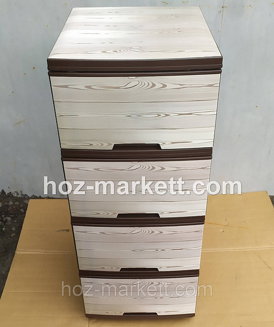 Комод пластиковий на 4 ящики коричневий "Дерево" Харків - фото 2