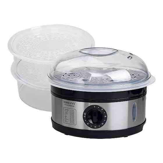 Пароварка електрична трирівнева 650 Вт 11 л з таймером і захистом від перегріву Sokany SK-07018 Коломыя