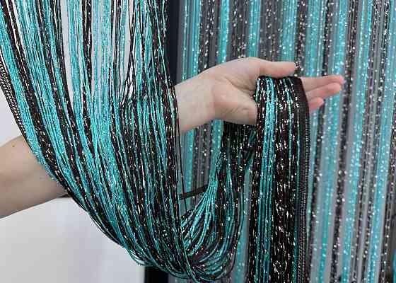 Шторы-нити с люрексом Бирюзовый с венге 300х300см 1 шт (61-101) Киев