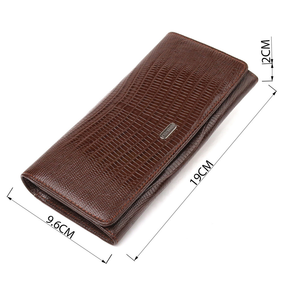 Стильный кошелек для женщин из натуральной фактурной кожи CANPELLINI 21607 Коричневый Киев - изображение 3