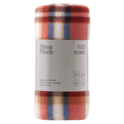 Плед Ardesto Fleece 100% полиэстер, клеточка, бело-коричневый 130х160 см (ART0720PB) Винница - изображение 1