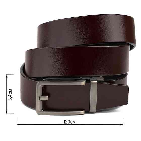 Ремінь чоловічий зі стильною пряжкою Vintage 20307 Коричневий Київ