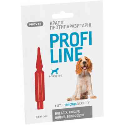 Капли для животных ProVET Profiline инсектоакарицид для собак 4-10 кг 1/1 мл (4823082431083) Винница