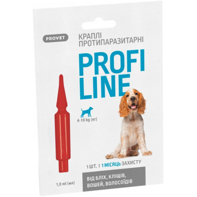 Краплі для тварин ProVET Profiline інсектоакарицид для собак 4-10 кг 1/1 мл (4823082431083) Вінниця - фото 1