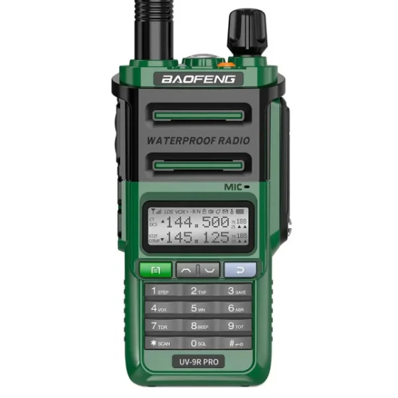 Радіостанція рація Baofeng UV-9R Pro 8W водонепроникна IP68 Type-C батарея 1800 мА·год (Зелений) Вінниця
