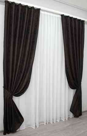 Шторна тканина жакард, колекція "Мармур Al1" колір венге 613ш Київ