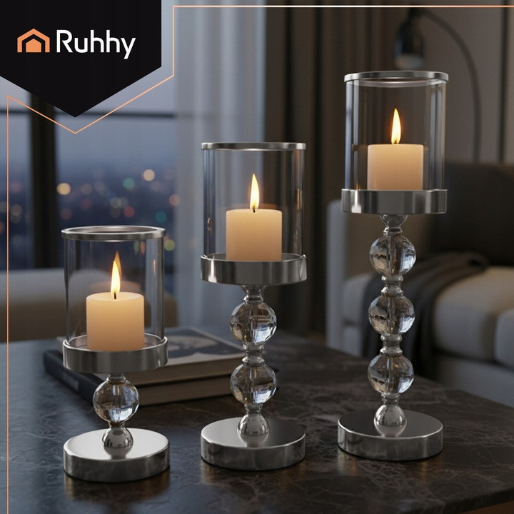 Набір з 3 різних підсвічників гламурних з аксесуарами Ruhhy (22314) Нововолинськ - фото 8