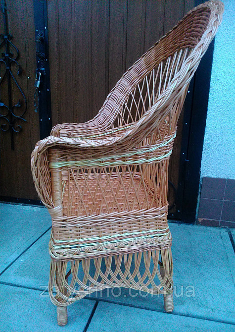 Плетені крісла з лози з широким плетінням Київ - фото 5