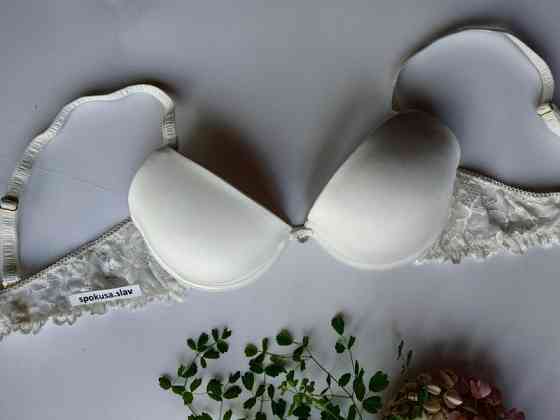 Бюстгальтер пуш-ап гель lormar 65С розмір bronze молочний з мереживом Славута