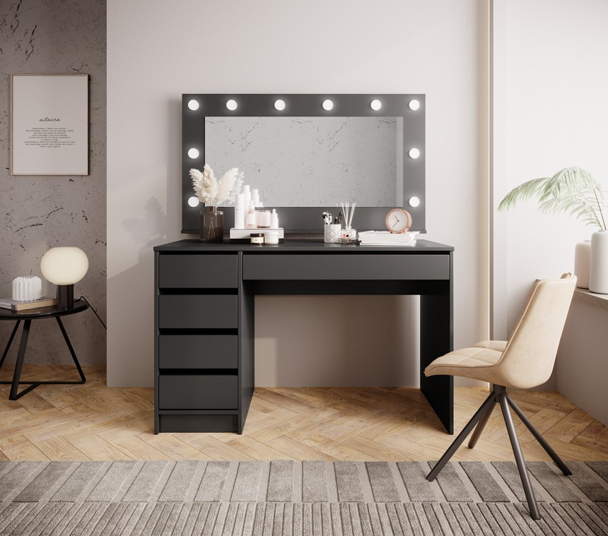 Стіл туалетний письмовий Perfect Home Ада / Ada 5S/120 з 5 шухлядами Антрацит (PFH-091308) Дніпро - фото 9