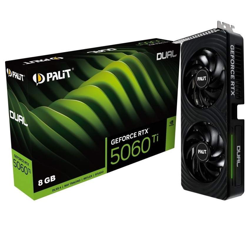 Відеокарта GF RTX 5060 Ti 8 GB GDDR7 Dual Palit (NE7506T019P1-GB2062D) ( Black ) Харьков - изображение 11