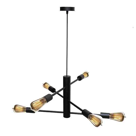 Люстра подвесная MSK Electric Asket на шесть плафонов Е27 NL 6120-6 BK черная Одесса