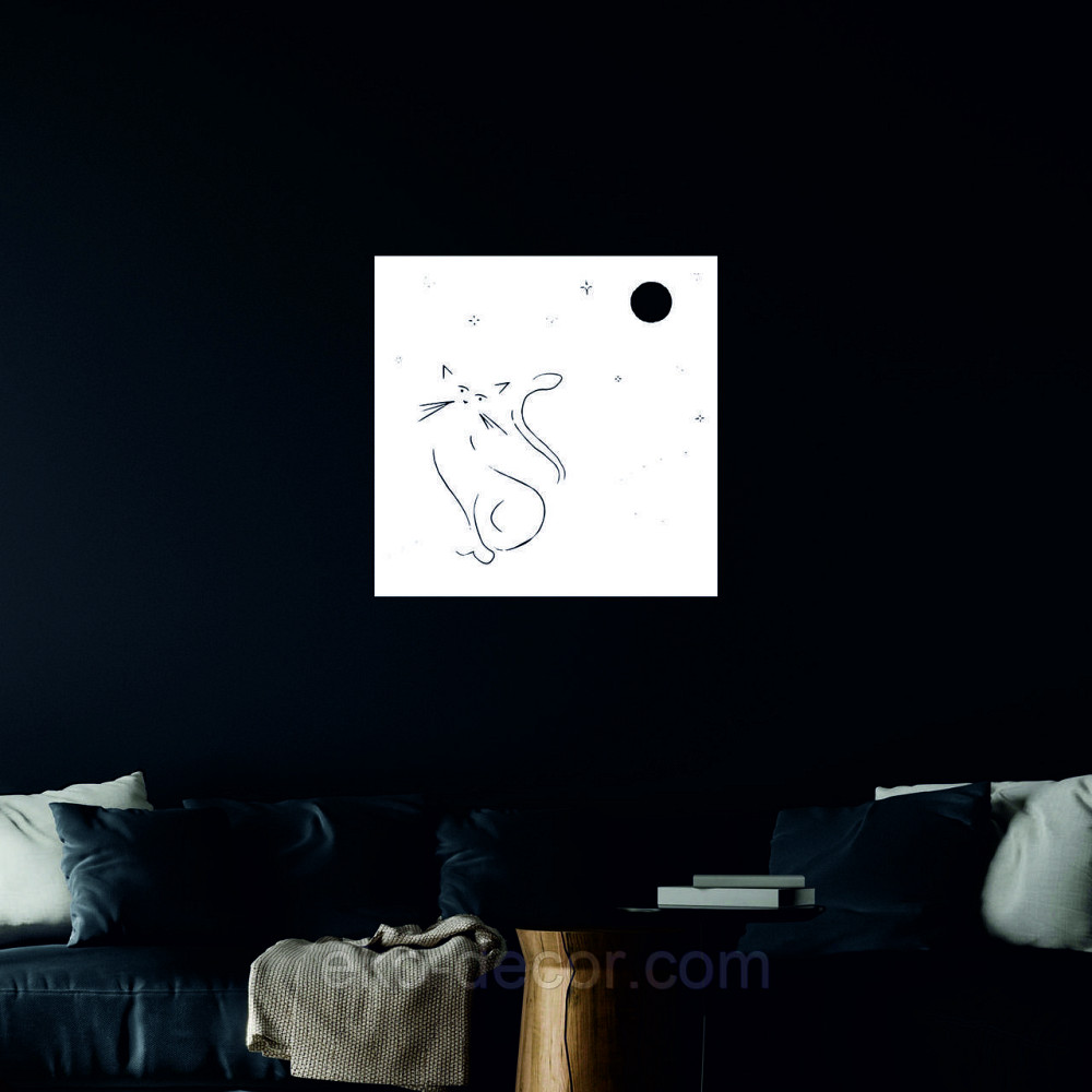 Декоративное настенное 3D Панно «Кот» Декор на стену с объемом 70*70 см, Белый Киев - изображение 7