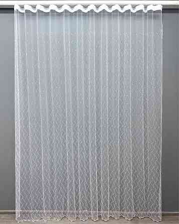 Тюль VR-Textil 1576т Фатин з вишивкою та люрексом Білий 500х270 см (42-0876) Київ