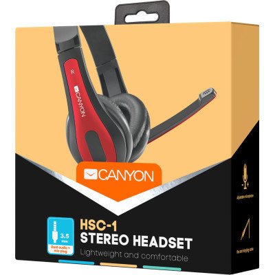 Наушники Canyon HSC-1 Black-Red (CNS-CHSC1BR) Винница - изображение 6