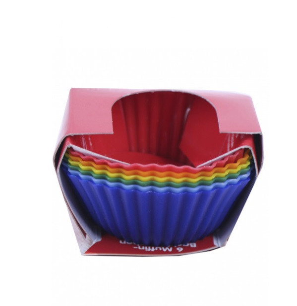 Силиконовые формы для кексов Kaiser 6 штук 7 см разноцветный Киев - изображение 1