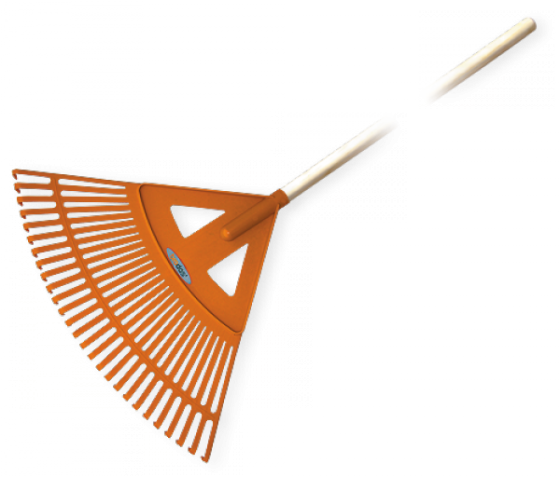 Граблі віялові 27 зубців з дерев'яним держаком, KT-CX27W Київ