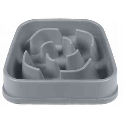 Посуд для собак Dexas Силіконова квадратна миска Slow Maze Feeder для повільного годування 1.44 л світло-сіра (0084297309930) Вінниця