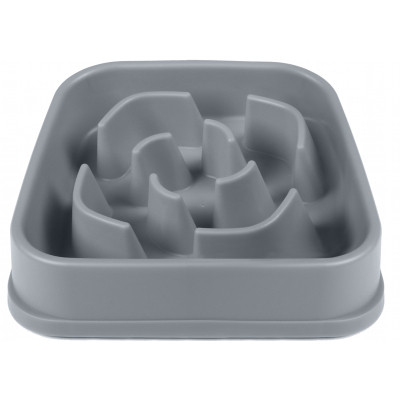 Посуда для собак Dexas Силиконовая квадратная миска Slow Maze Feeder для медленного кормления 1.44 л светло-серая (0084297309930) Винница - изображение 1