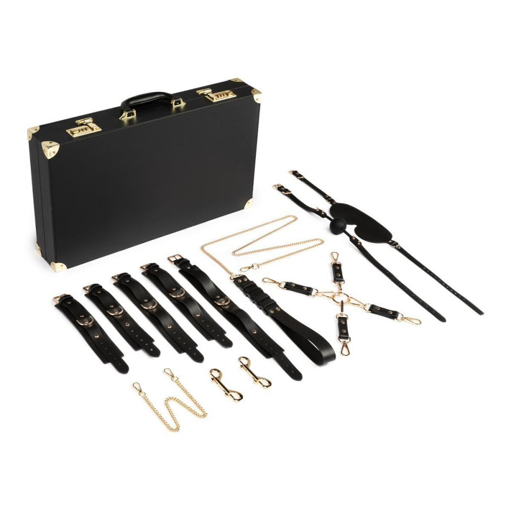 Набор для BDSM Bedroom Fantasies: Bondage Suitcase 13 Pcs - Cow Leather Sex Aura Киев - изображение 2