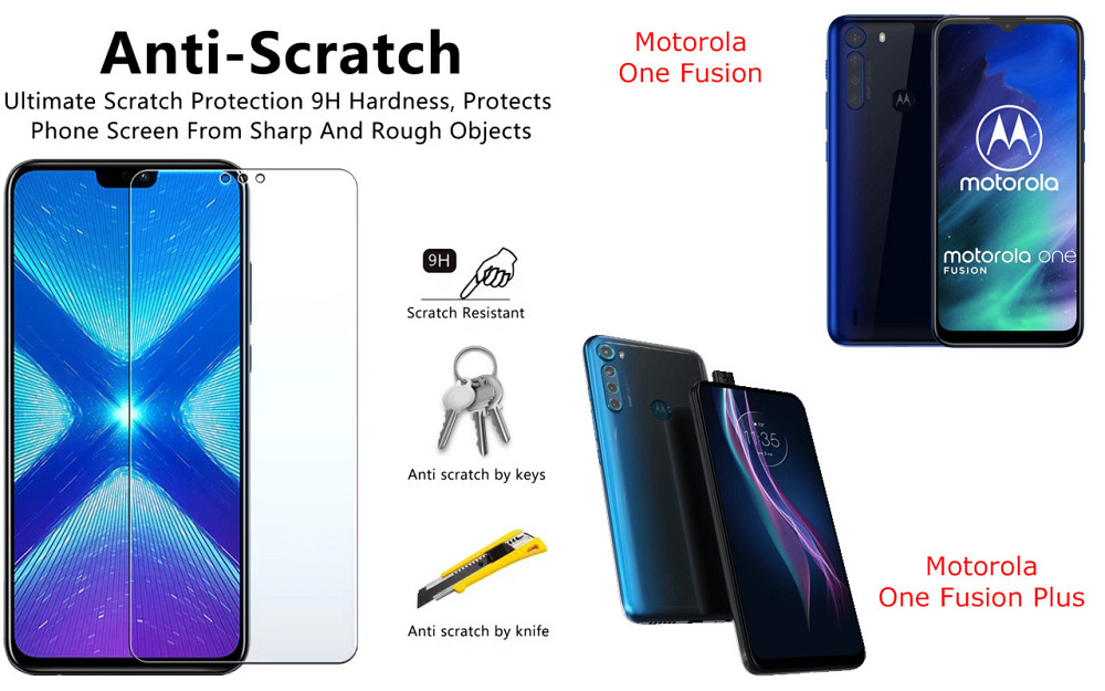 Захисне скло NeoGlass для Motorola One Fusion, One Fusion Plus – надпрозоре та стійке Київ - фото 1