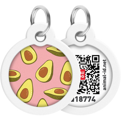 Адресник для животных WAUDOG Smart ID с QR паспортом "Авокадо 2", круг 30 мм (230-0211) Винница - изображение 1