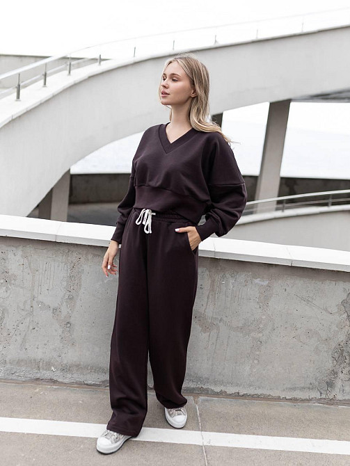 Женский базовый прогулочный костюм двойка: кофта и штаны турецкая трехнить пенье Одесса - изображение 5