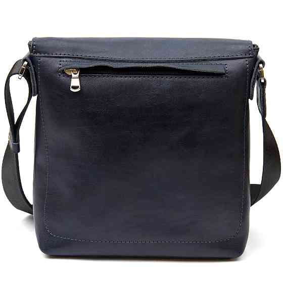 Практична шкіряна чоловіча сумка-месенджер GRANDE PELLE 11433 Темно-синій Київ