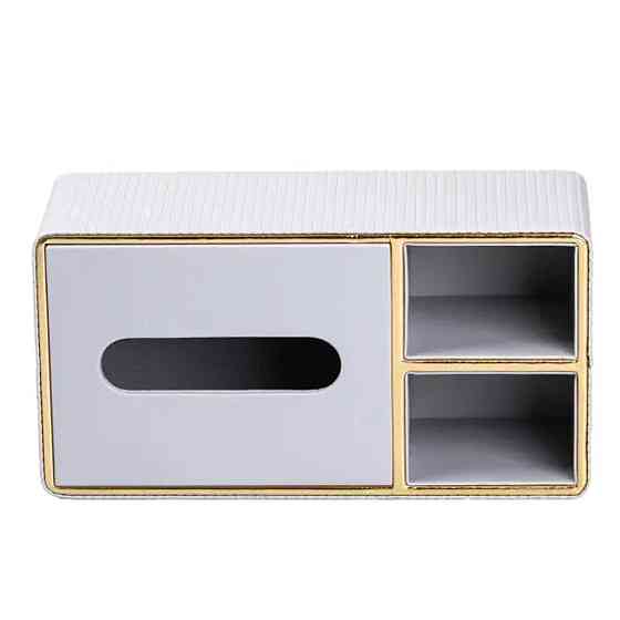 TS Kitchen Серветниця-органайзер з еко-шкіри 3 відділення 27*14*10 см Білий Коломыя