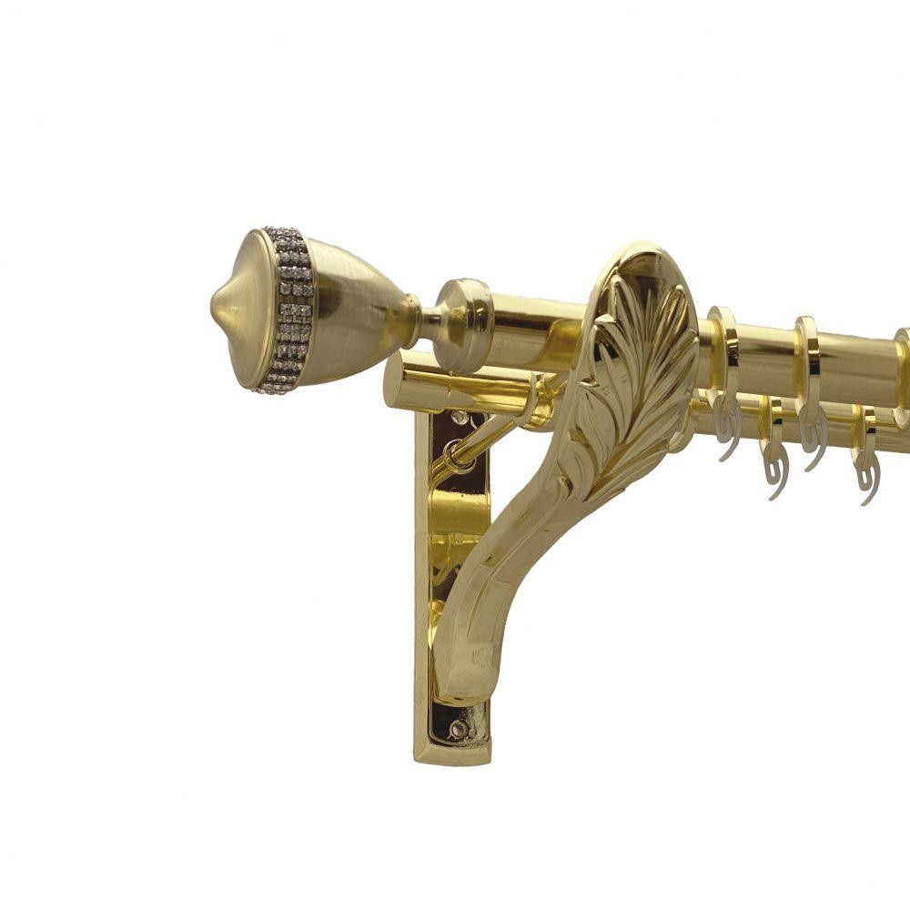 Карниз Orvit Етернія металевий дворядний ретро гладка труба кільце фасонне металеве  Золото 25\19 мм 200 см (00-00009647) Львів - фото 1