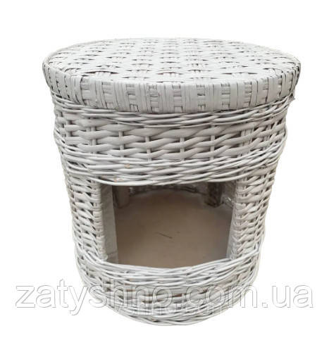 Пуф-корзина для животных белая плетеная Киев - изображение 1