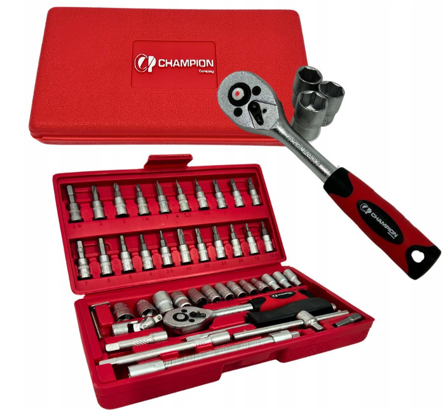 Набір торцевих ключів CP-248 46 шт Cr-V, тріскачка, насадки Torx, Philips, Hex у чохлі Одеса - фото 6