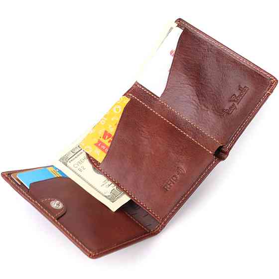 Компактный бумажник для мужчин из глянцевой натуральной кожи Tony Perotti 20900_1 (3810 moro) Коричневый Киев