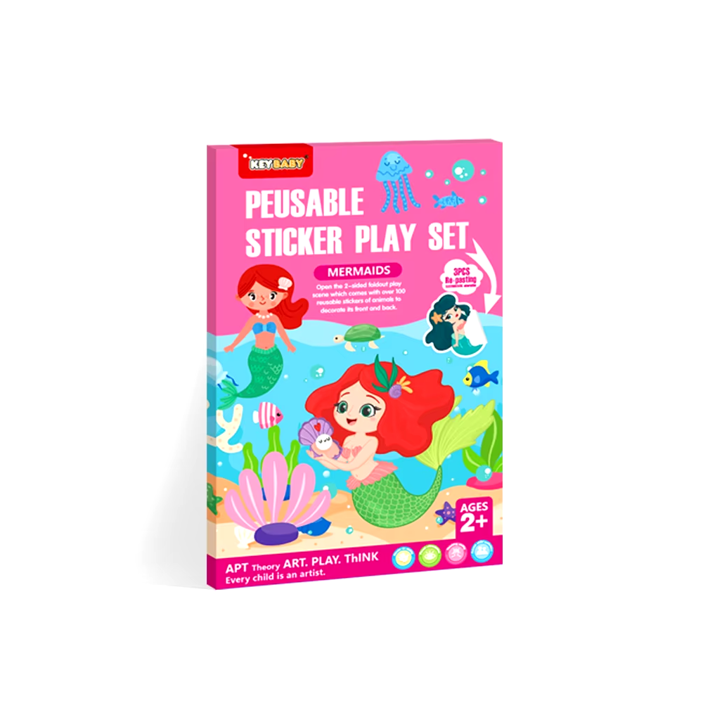 Набір багаторазових наклейок Keybaby із великою сценою для творчості, у кольорі Mermaid Кам'янець-Подільський - фото 1