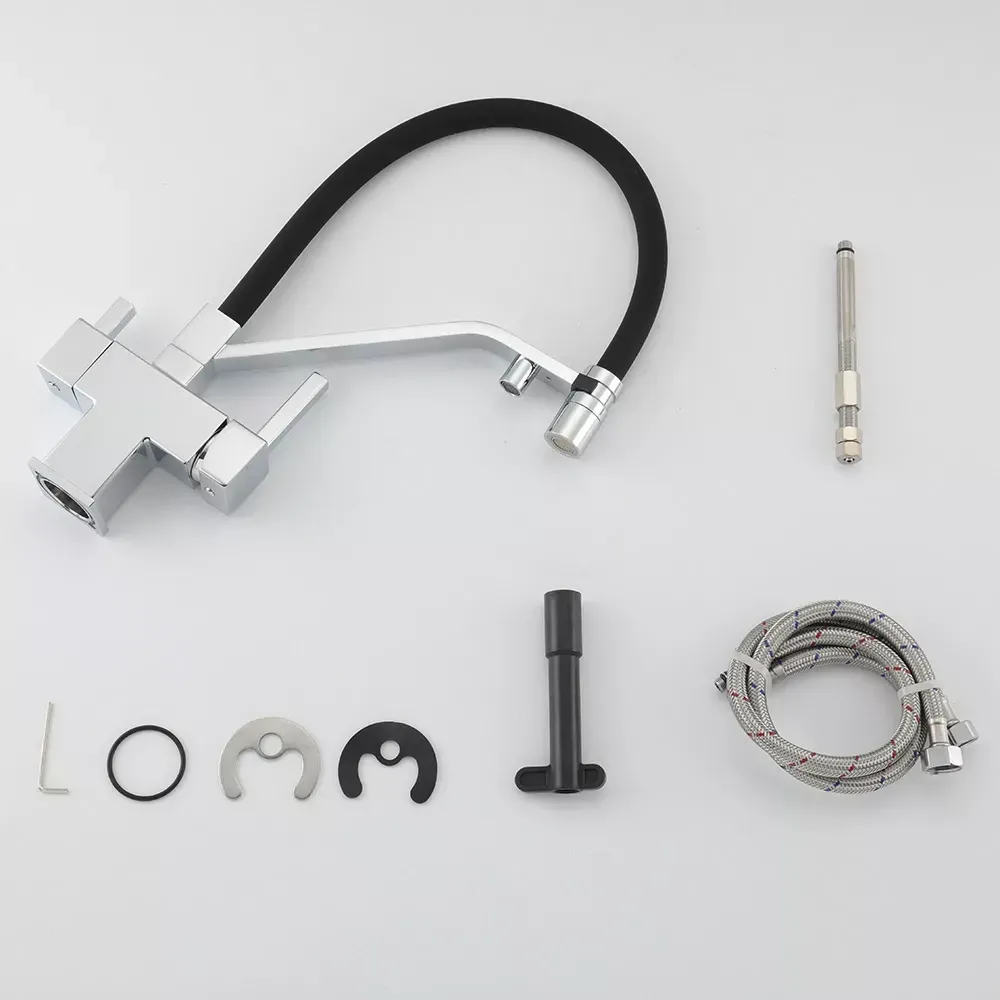 Змішувач для кухні з підключенням до фільтру GAPPO G4395-60 з гнучким виливом, хром Київ - фото 6