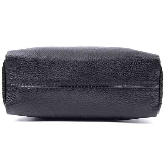 Практична жіноча шкіряна сумка зі стильним бігунком Vintage 22654 Чорна Київ