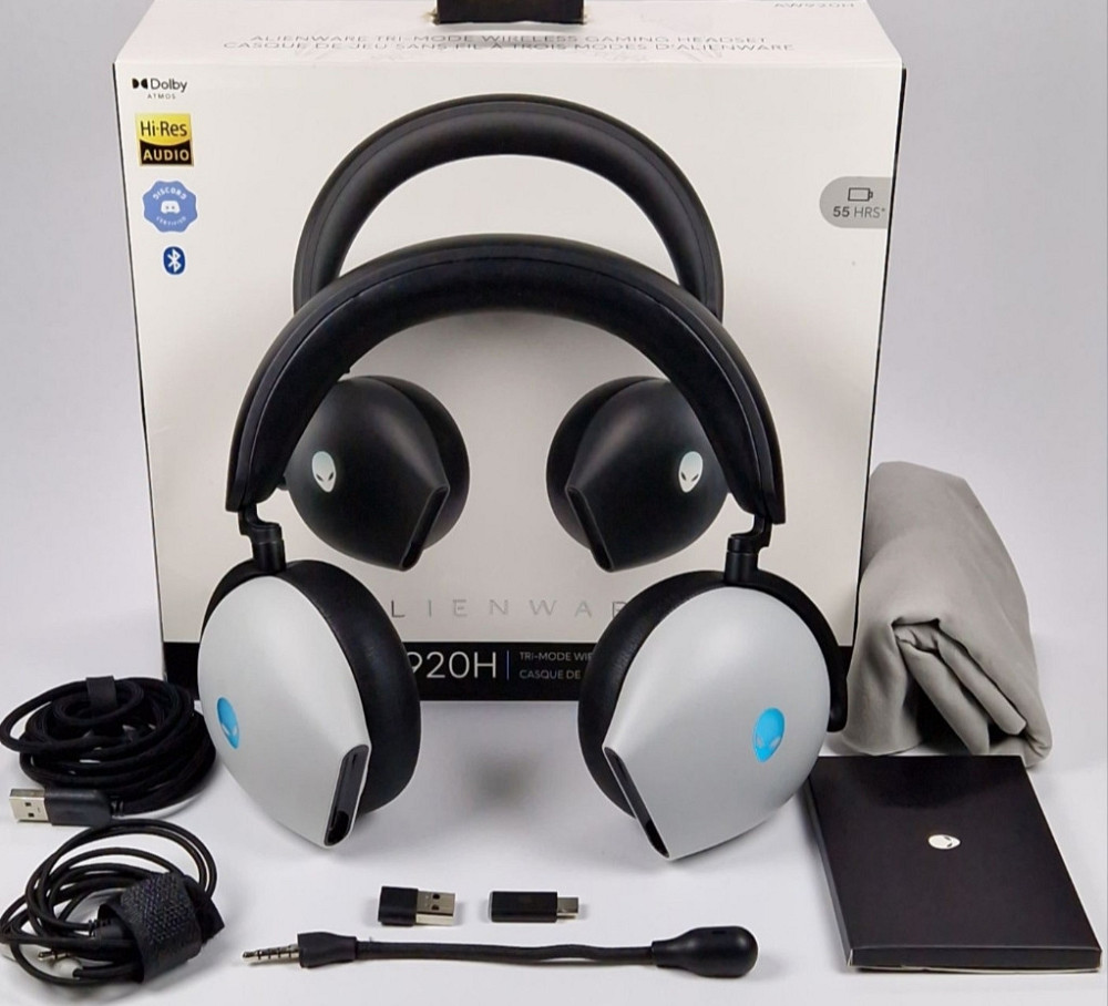Навушники Dell Alienware AW920H Lunar Light Tri-Mode Wireless Gaming Headset. Киев - изображение 1