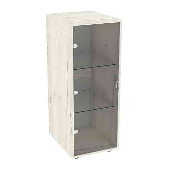 Пенал зі склом Hugo H-5, Дуб Крафт Білий, 420/520/1100 Львів