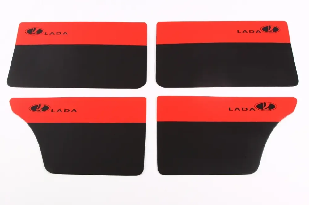 Обивка двери 2106 кожзам Lada черный/красный (4 шт.) Винница - изображение 1