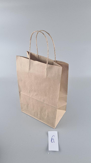 Пакет паперовий з ручками коричневий 28см 19см 11,5 см 25шт №6 Харків - фото 2