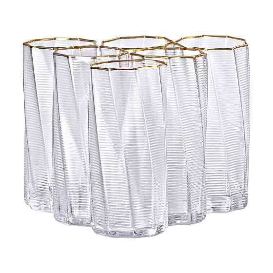 Набір склянок 6 шт по 450 мл із золотим обідком HP-16-18 Коломия