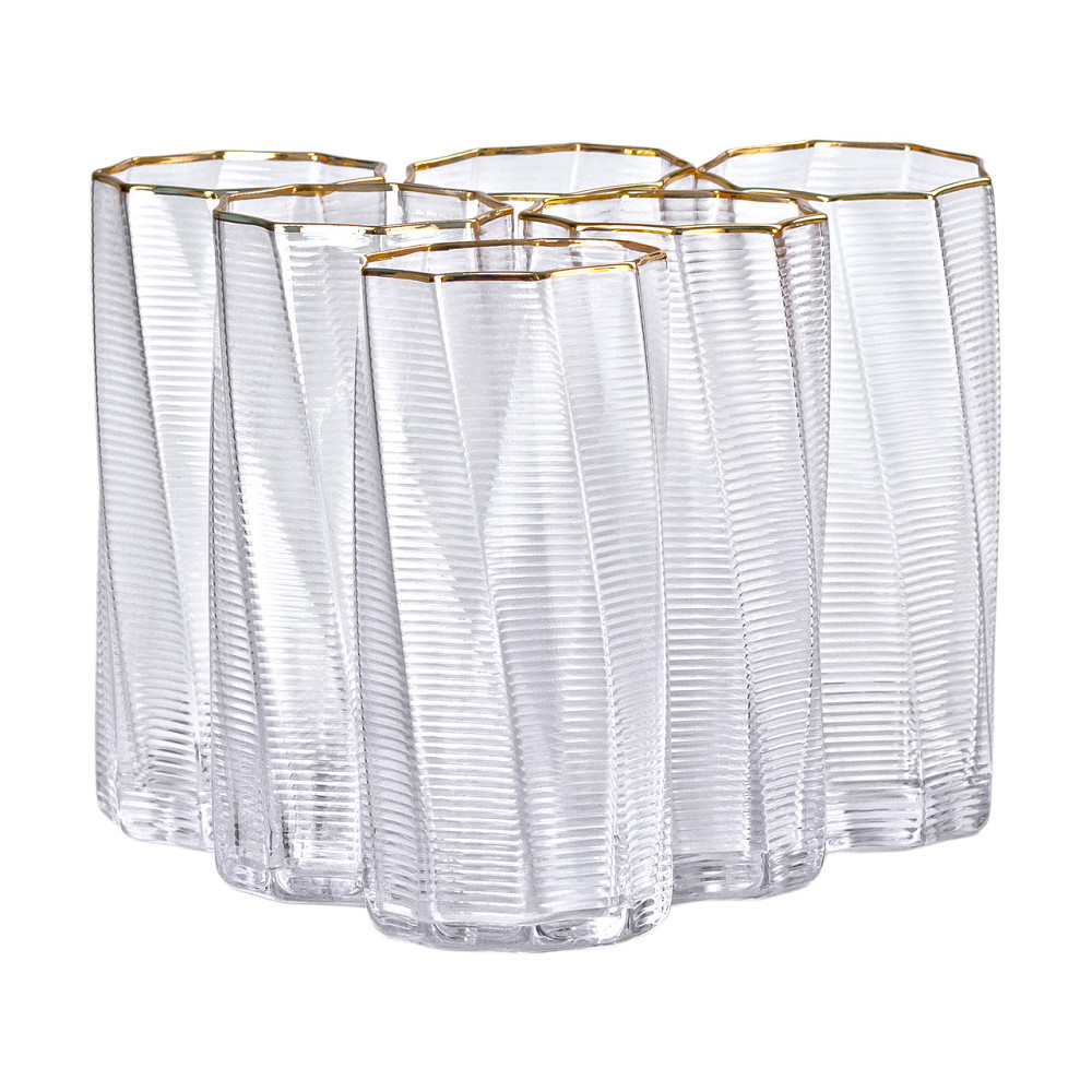 Набір склянок 6 шт по 450 мл із золотим обідком HP-16-18 Коломия - фото 1