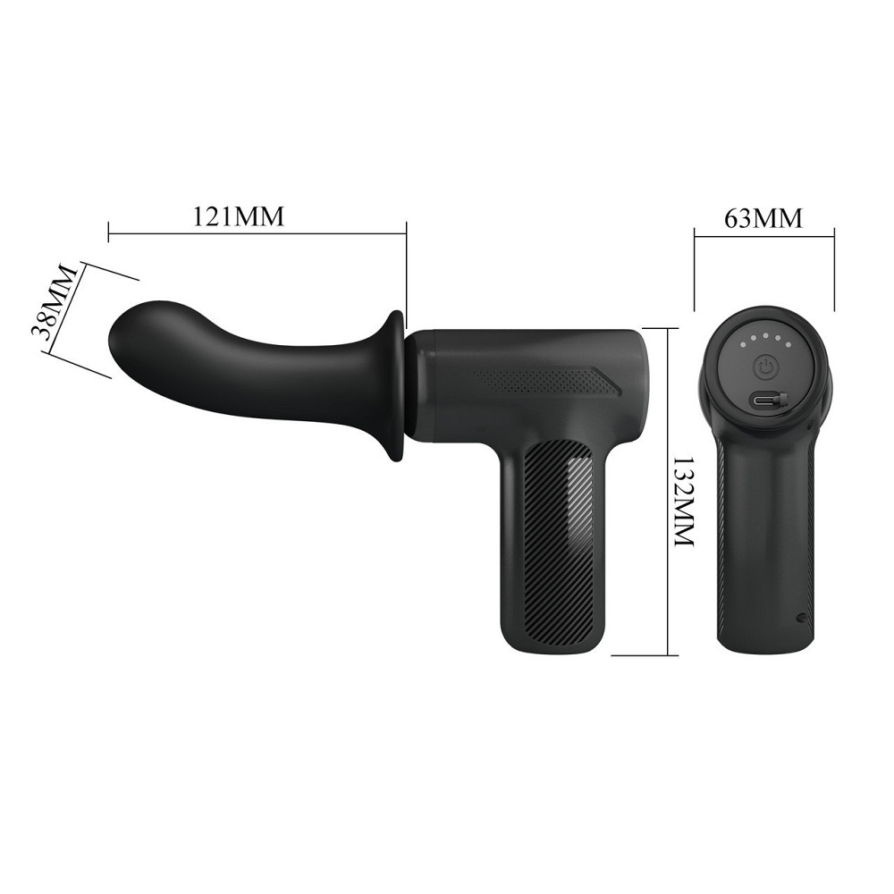 Вибромассажер пистолет Dj Doctor Massage Gun черный, 12.1 х 3.8 см Sex Aura Киев - изображение 9