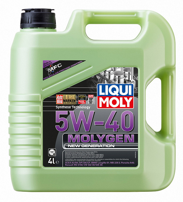 LIQUI MOLY 8578 Molygen New Generation 5W-40 — HC-синтетична моторна олива нового покоління | Потужний захист двигуна та зменшення Ковель - фото 1