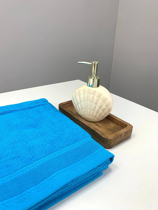 Рушник махровий Ideal Textile з бордюром однотонний щільність 360 г/м2 70х130 см (56860715) морський Чернівці - фото 3