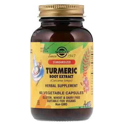 Антиоксидант Solgar Куркума екстракт (корінь), Turmeric, 60 капсул (SOL-04161) Вінниця