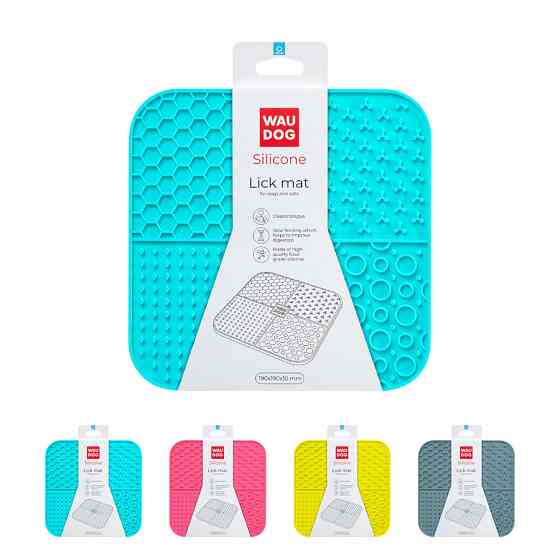 Килимок для злизування WAUDOG Silicone, 190х190х10 мм, блакитний Коломыя