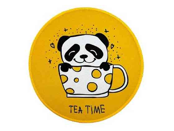 Килимок для мишки 210x210мм круглий панда жовтий, антиковзна основа ТМ Gerlax Киев